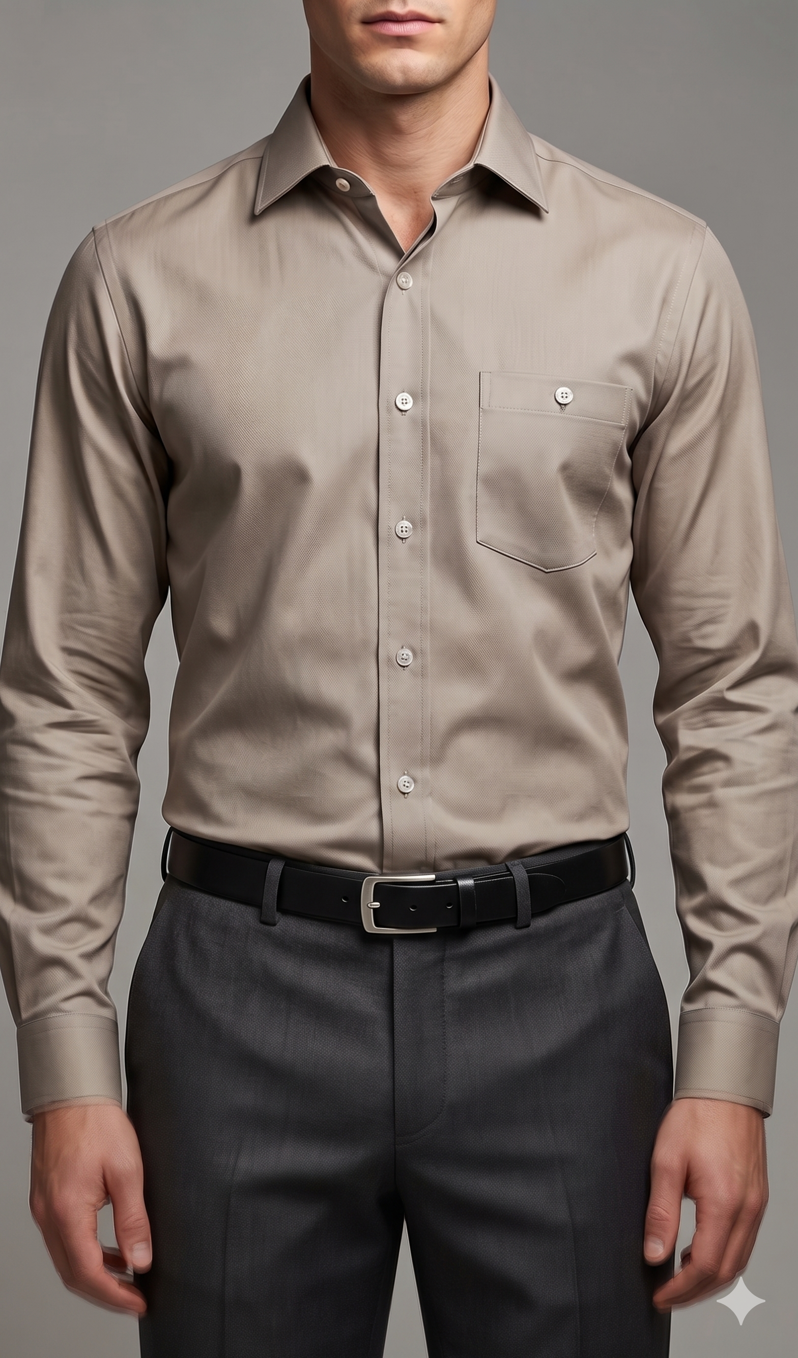 Self Stripe Premium Light Brown Shirt