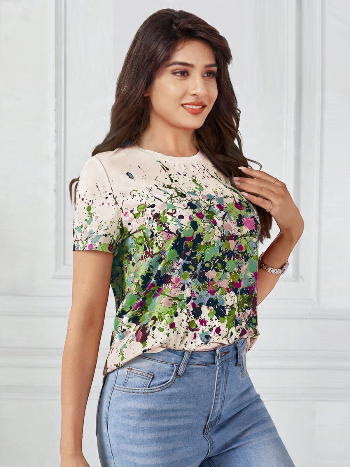 Digital Printing With Round Neck