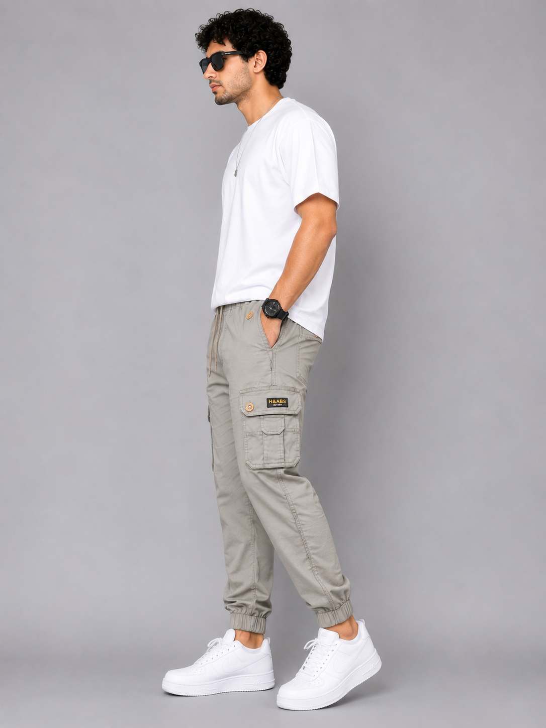 Men's Grey Cargo Pants